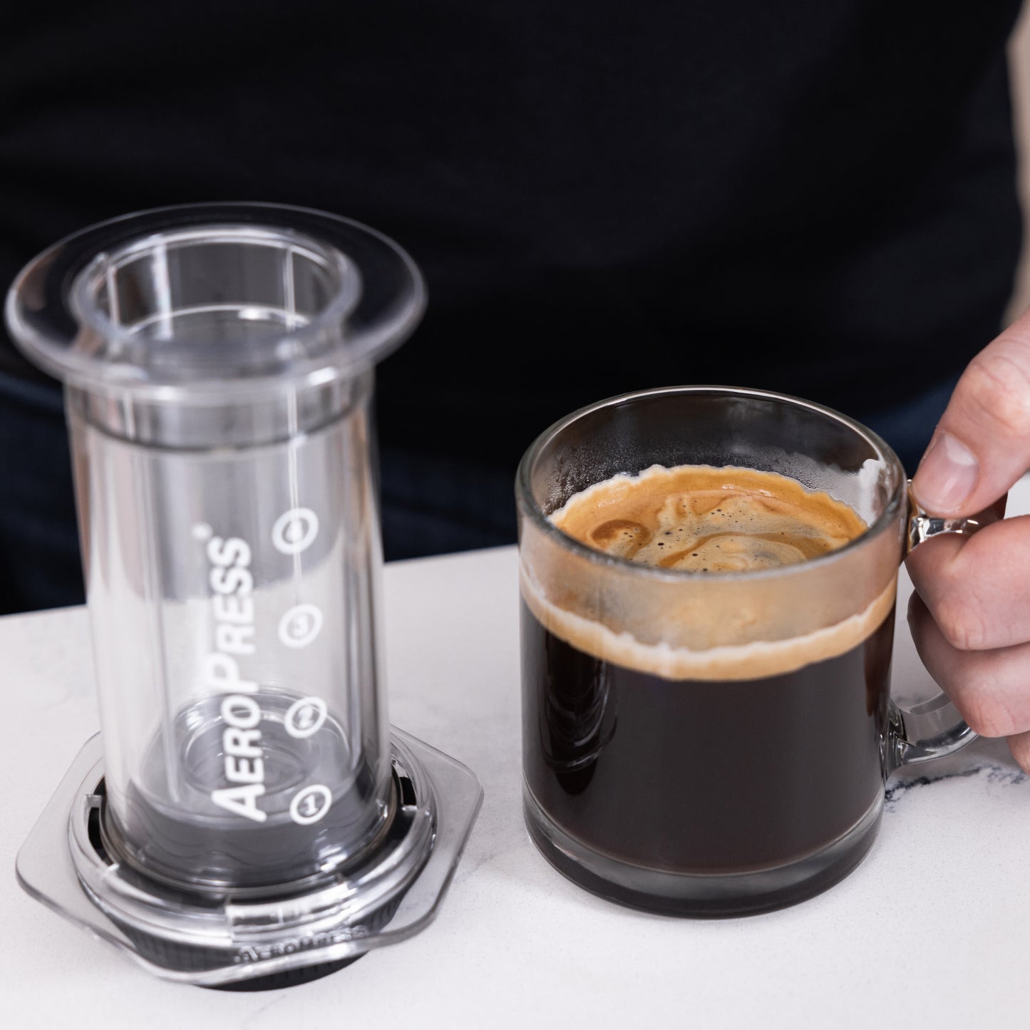 AeroPress Clear Coffee Maker - built tougher for travelling