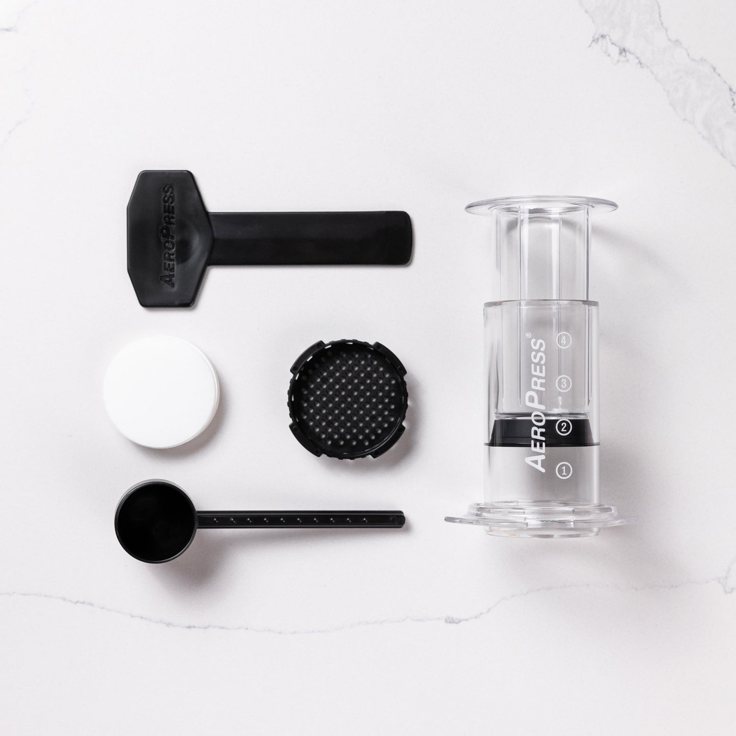 AeroPress Clear Coffee Maker - built tougher for travelling