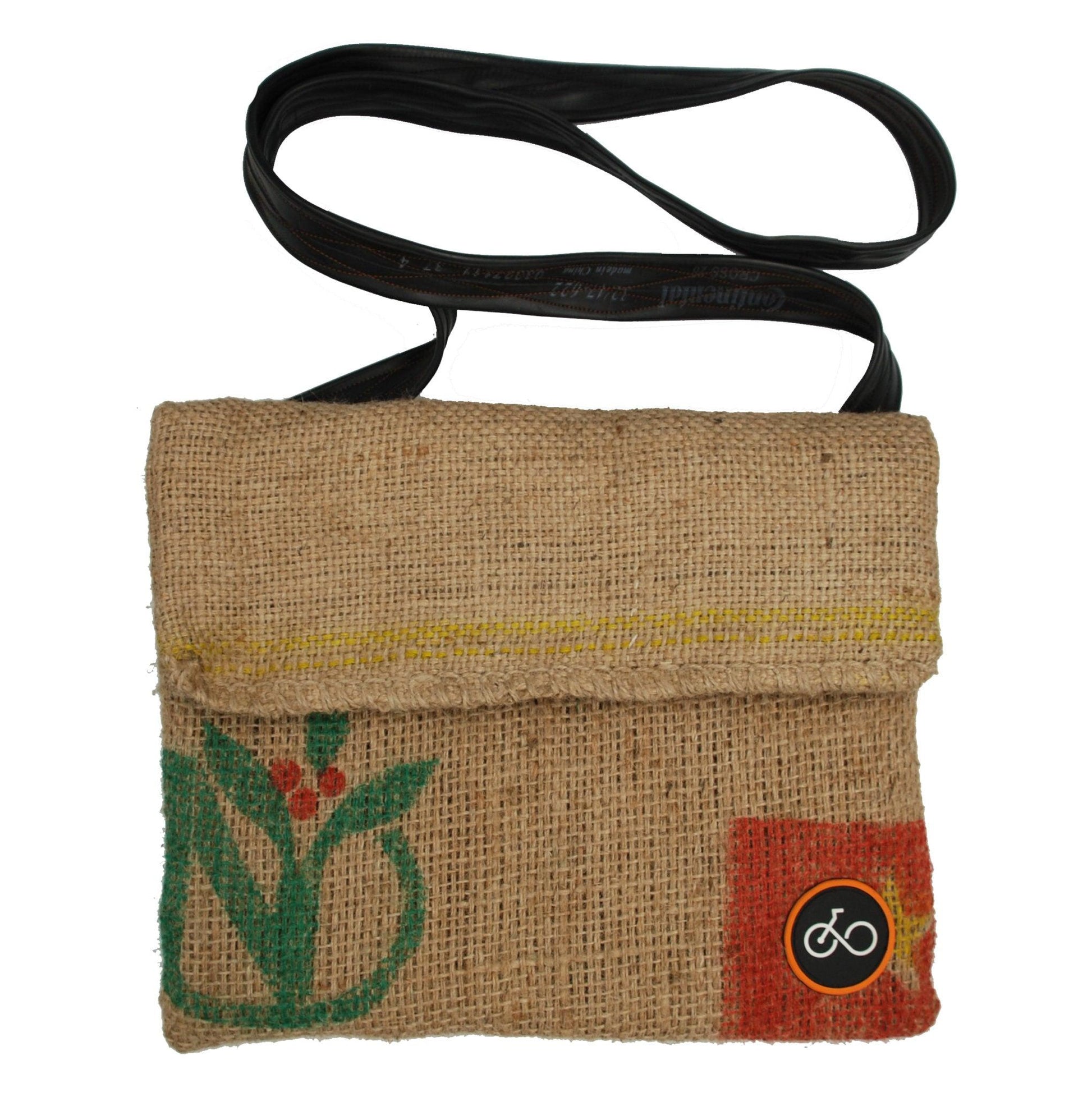 Cycle of Good Ntchito Recycled Coffee Sack and Innertube Musette Bag - Bike Boom